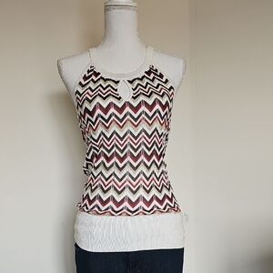 WHBM Chevron Patterned Sleeveless Top